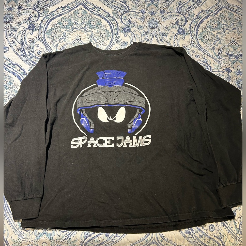 Space jam black long sleeve shirt